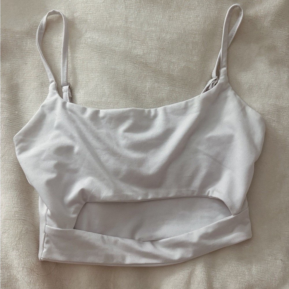 Amazon White Satin Sleeveless Top